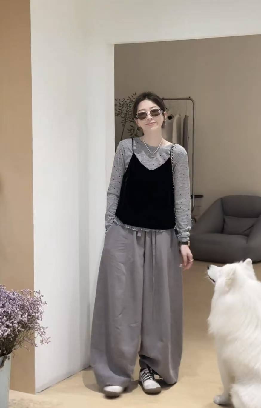 Autumn Polka Dot Vest and Pants Three-Piece Set for Women - Image 3