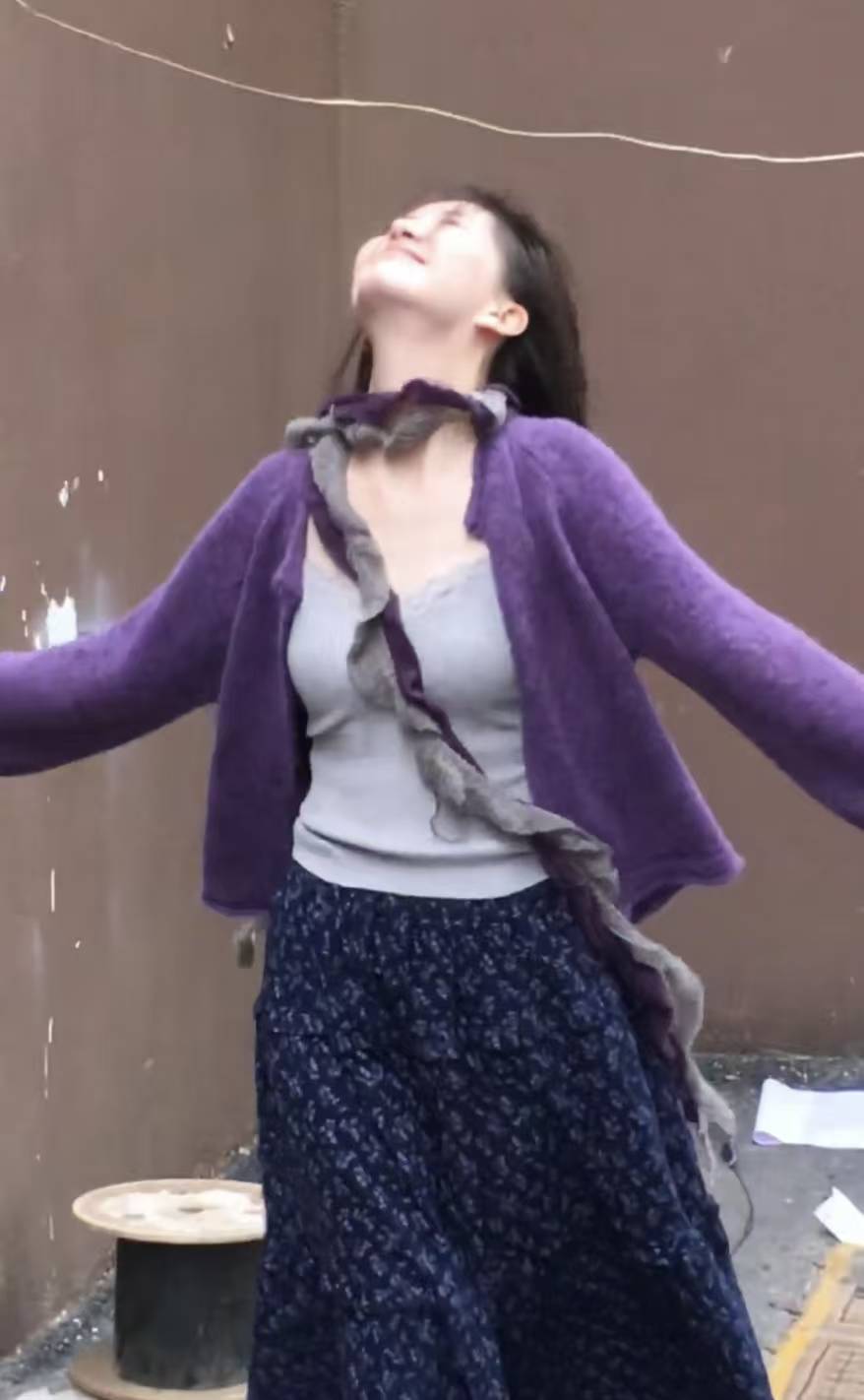 Korean Lazy Style Knit Cardigan Cami Top and Floral Skirt Three-Piece Set - Image 4