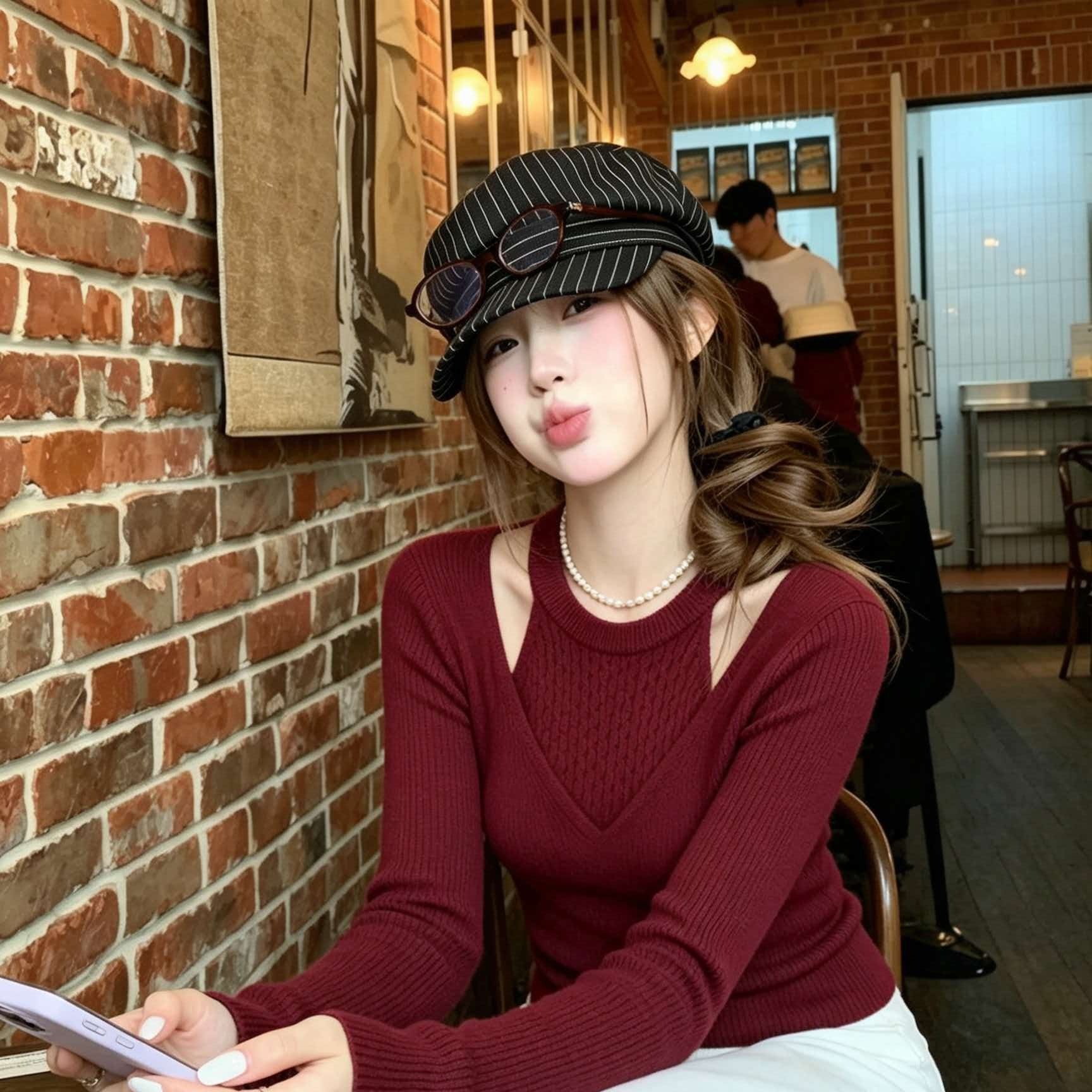 Women's Faux Two-Piece Halter Slim Knit Sweater 2026 Fall Winter - Image 5
