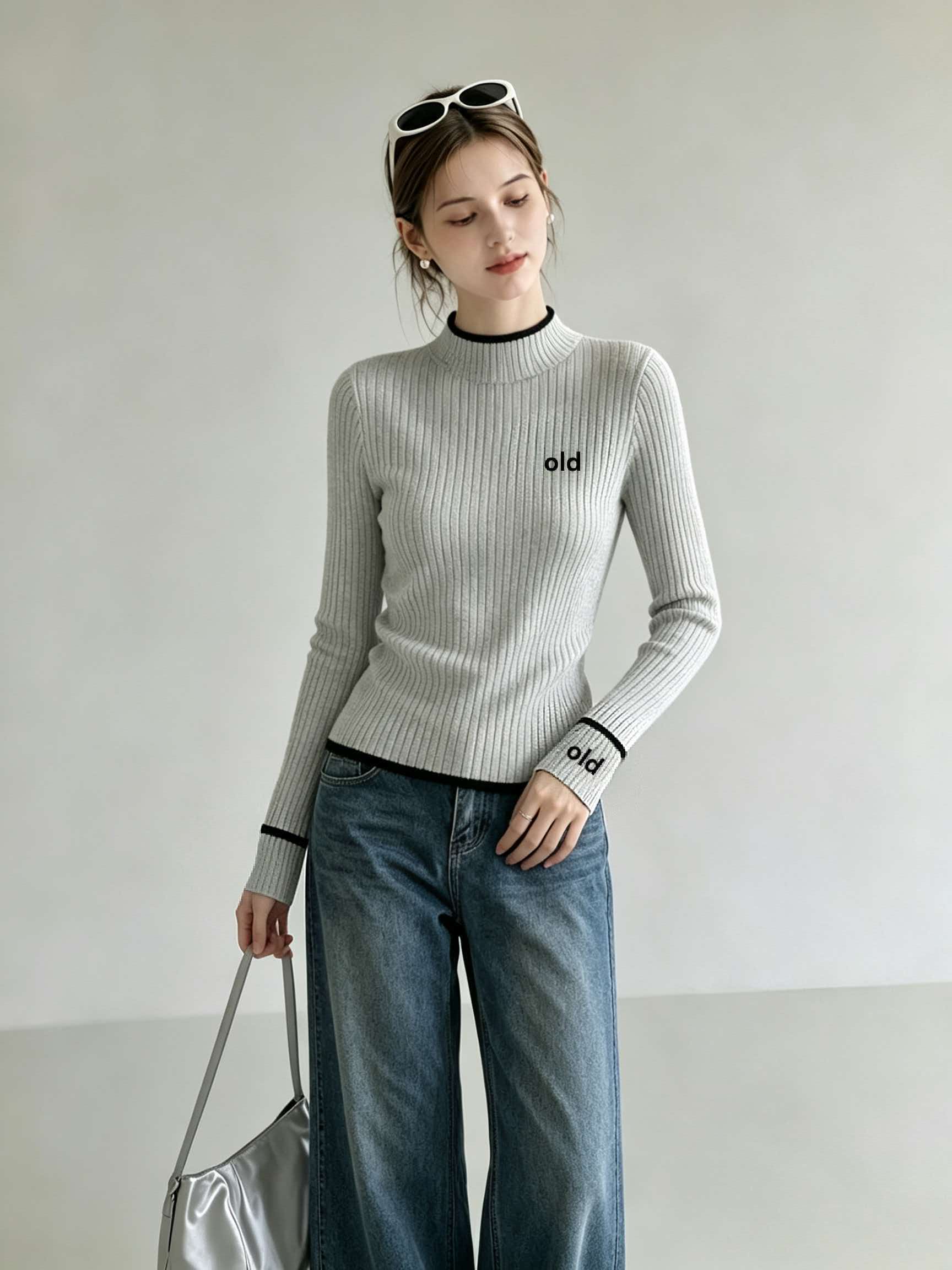 Light Gray Turtleneck Knit Long Sleeve T-Shirt Base Layer Wearable Outside 2026 New Fall Korean Top - Image 2