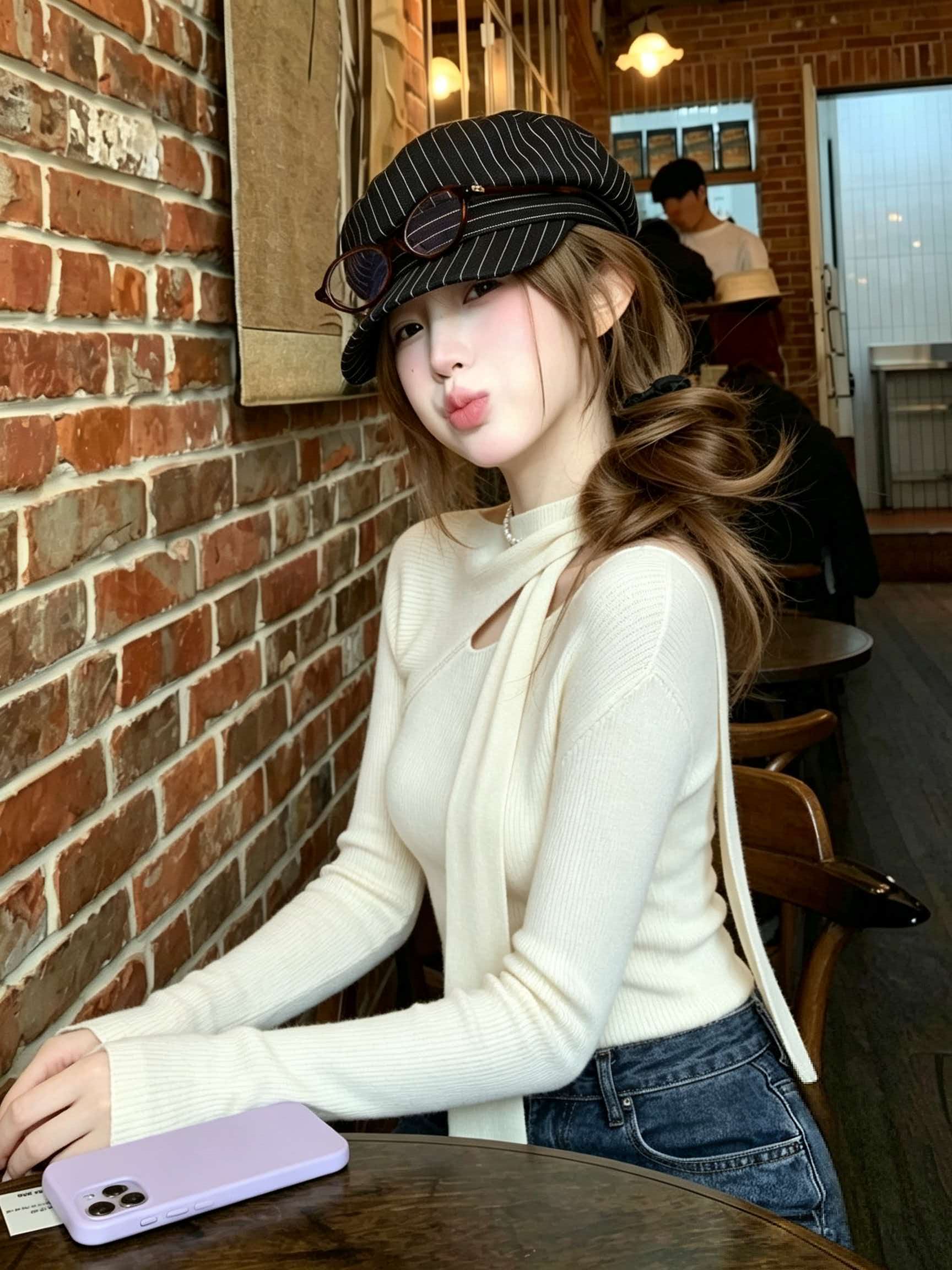 White Irregular Halter Ribbon Knit Sweater Women 2026 Early Autumn New Inner Base Top - Image 4