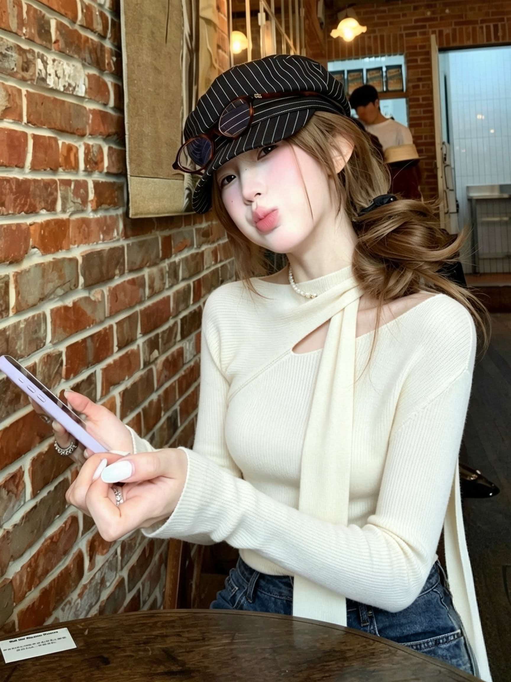 white-irregular-halter-ribbon-knit-sweater-women-2026-early-autumn-new-inner-base-top